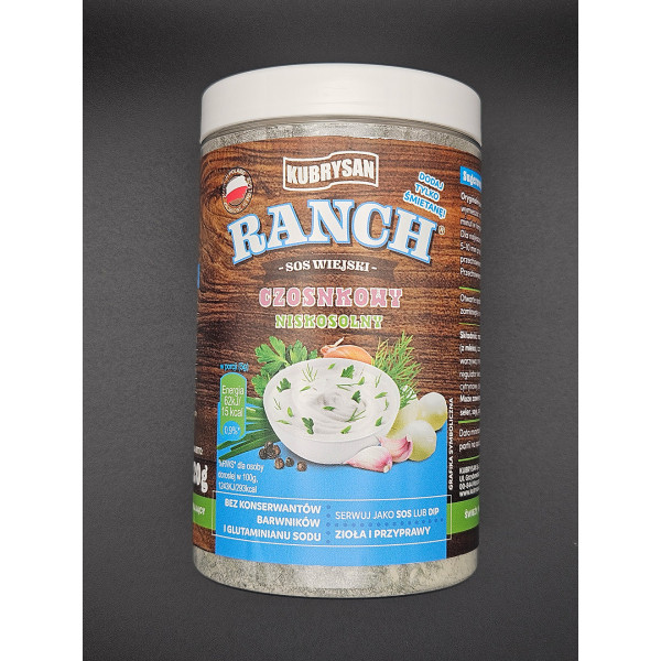 RANCH Sos Wiejski Niskosolony - Czosnkowy  220g
