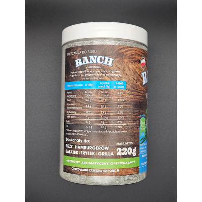 RANCH Sos Wiejski Niskosolony - Czosnkowy  220g