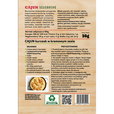 Przyprawa do Mięsa I Ryb Cajun seasoning 30g na 1kg mięsa