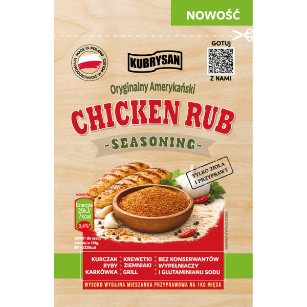Przyprawa do Kurczaka Chicken Rub seasoning 30g na 1kg mięsa