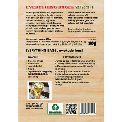 Przyprawa do Sałat i Kanapek Everything Bagel seasoning 30g
