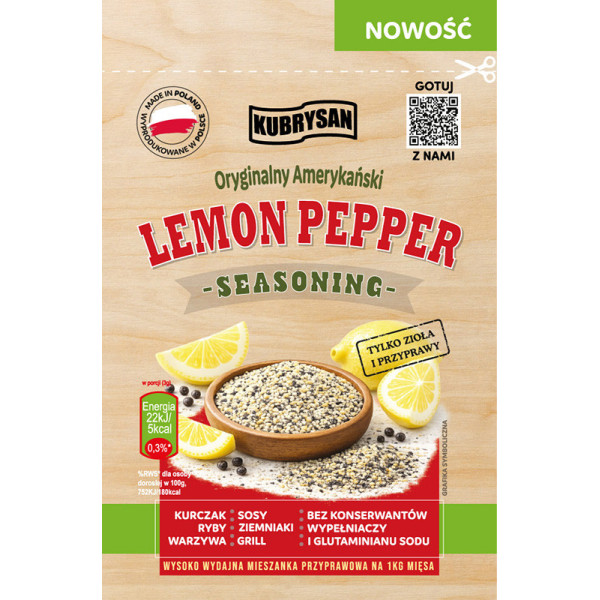 Prawdziwy Naturalny Pieprz Cytrynowy Lemon Pepper seasoning 30g