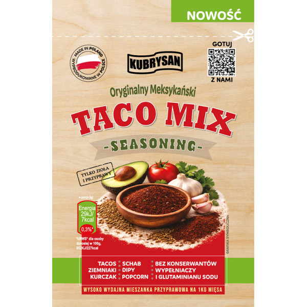 Przyprawa do Mięsa Mielonego Taco Mix seasoning 30g na 1 kg mięsa