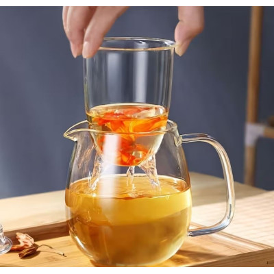 Czajnik ze szkła 600ml z szklanym wkładem
